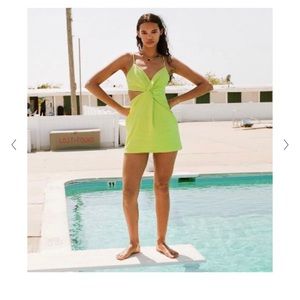 Zara Neon Green Side Cut Dress